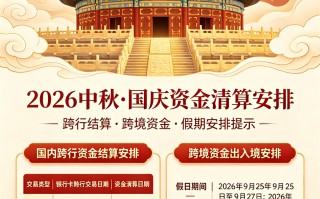 2026易生支付中秋·国庆资金清算通知：T+1到账表