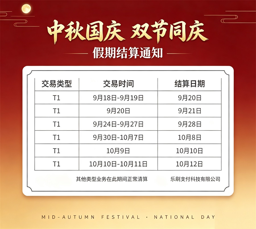乐刷支付2026年双节资金清算到账日历与问答-第1张图片-南京拉卡拉POS机办理 乐刷支付2026年双节资金清算到账日历与问答-第1张图片-南京拉卡拉POS机办理